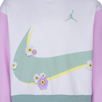 Air Jordan Jumpman x Nike Flowerchild Girls Hoodie ''White/Pink''