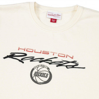 M&N NBA Houston Rockets Flames Racing Crewneck Hoodie ''White''
