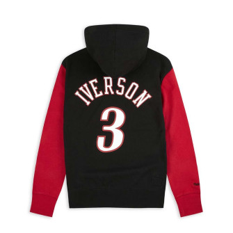 M&N NBA Philadelphia 76ers Allen Iverson Fashion Hoodie ''Black/Red''