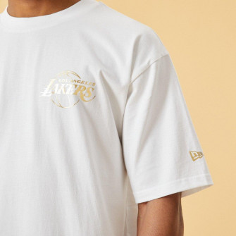 New Era NBA LA Lakers Metallic Print T-shirt ''White/Gold''